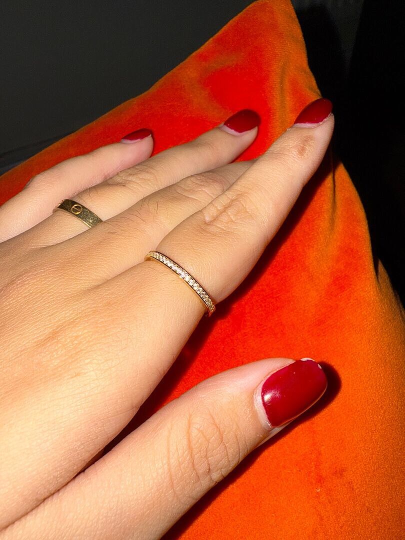 Astrid & Miyu Crystal Stacking Ring bague dorée cristal fin