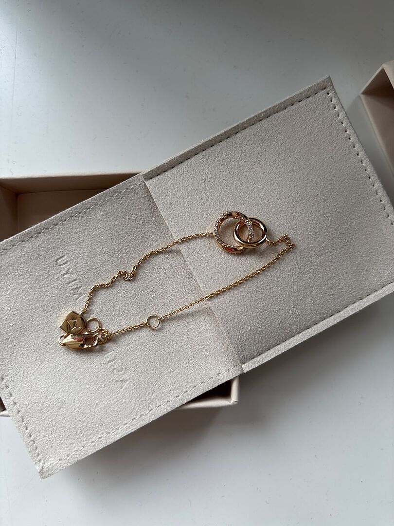 Astrid & Miyu Orbit Crystal bracelet cristal doré