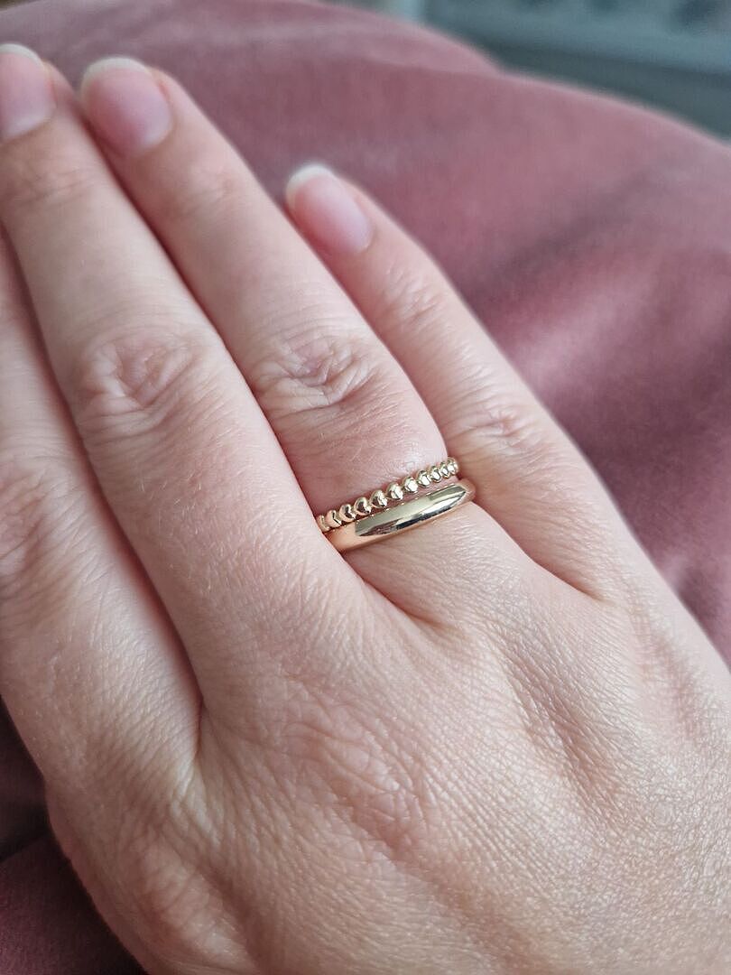 Astrid & Miyu Heart Band bague or massif cœur