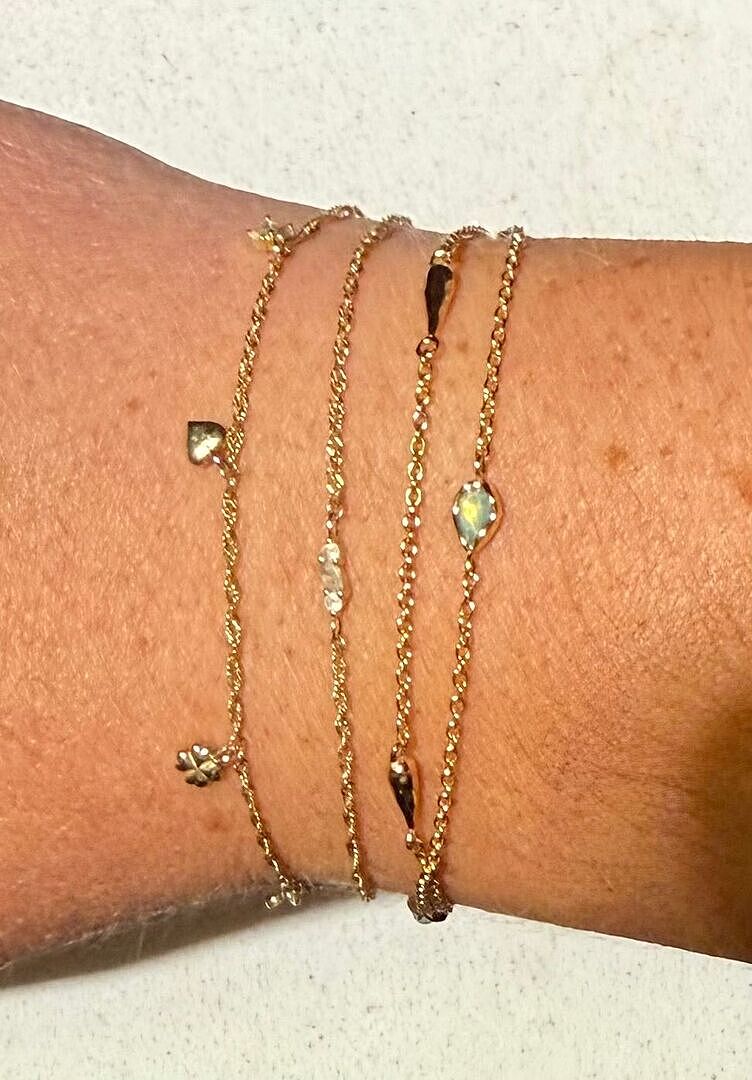 Astrid & Miyu Opal Charm double bracelet opale doré