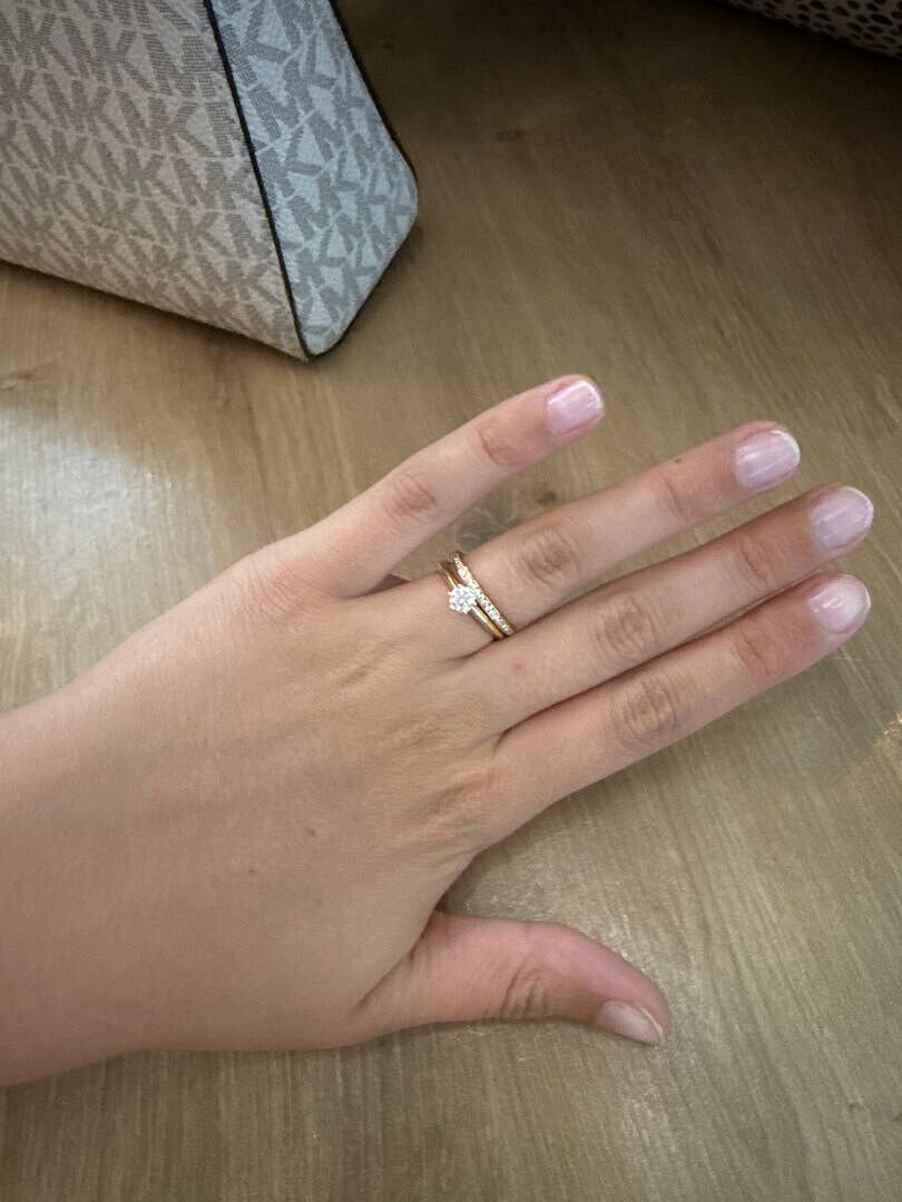 Astrid & Miyu Crystal Stacking Ring bague dorée cristal fin