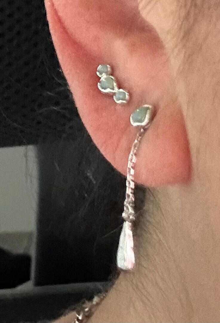 Astrid & Miyu Opal Climber boucles montantes argent opale