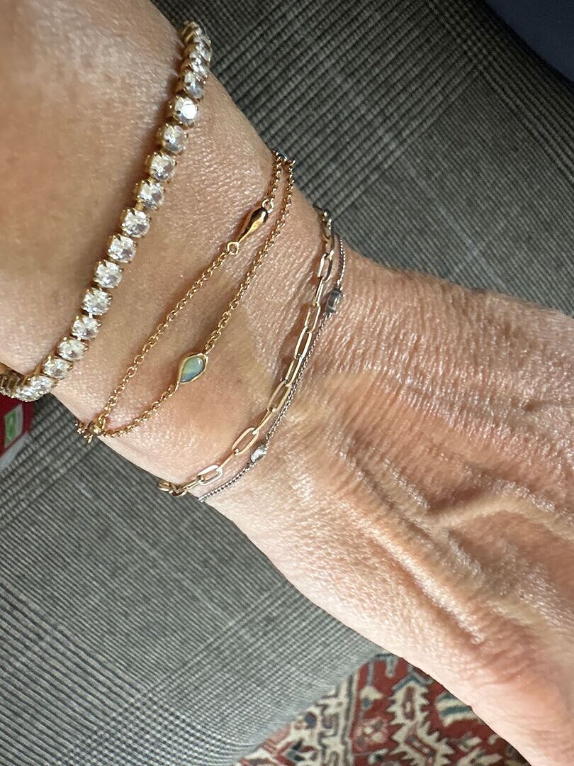 Astrid & Miyu Opal Charm double bracelet opale doré