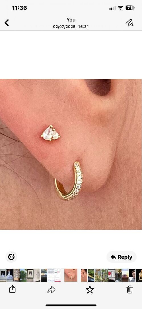 Astrid & Miyu Pear Cluster Stud clous d'oreilles dorés cristal