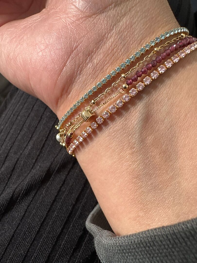 Astrid & Miyu February bracelet perles améthyste or massif
