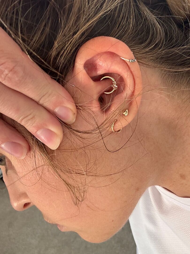 Astrid & Miyu Cluster Topaz anneau daith or massif topaze