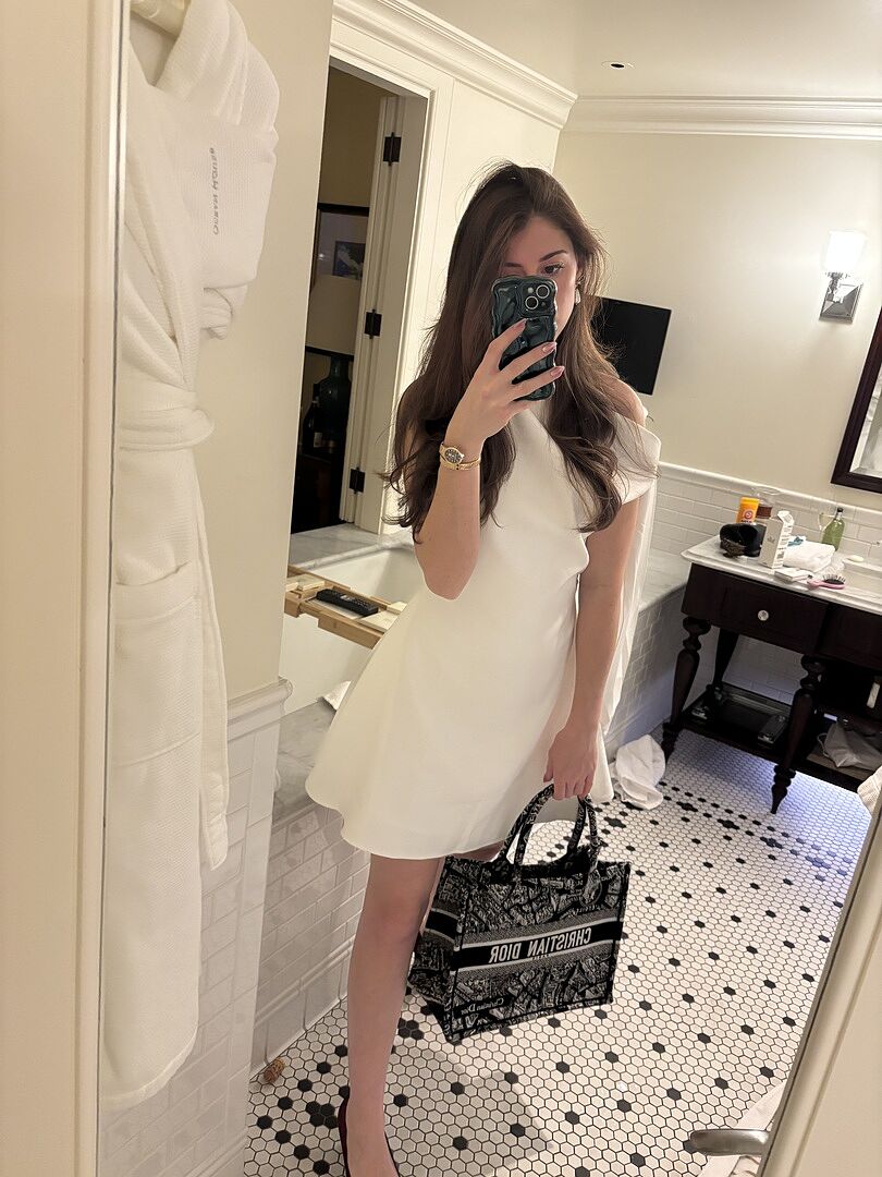 selfie leslie white dress short Fairytale Dream Floral Strap Mini Dress White