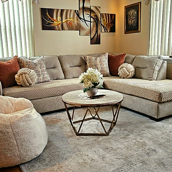Dylan Beige 112'' 2 Piece Right Arm Facing Chaise Sectional Sectional