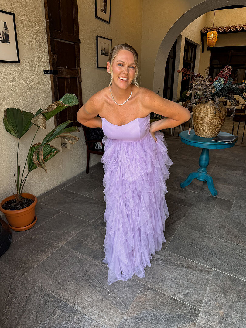 Rori Tulle Cascade Maxi Dress Orchid | Selfie Leslie