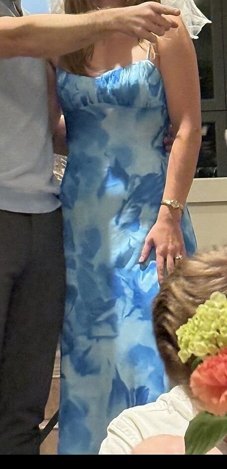 Nerida Low Back Twist Maxi Dress Blue Selfie Leslie