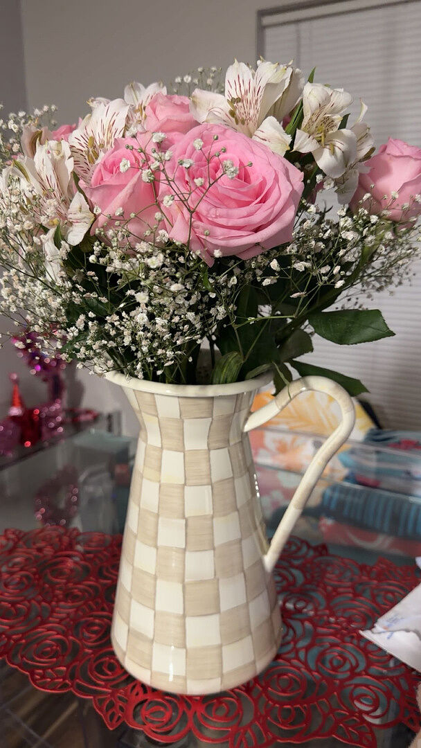 MacKenzie-Childs | Wildflowers Pink Medium Practical Pitcher