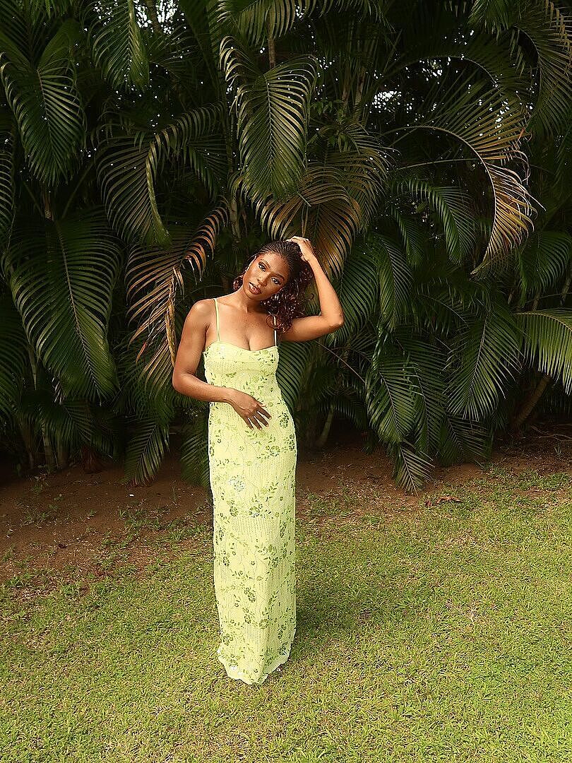 Celandine Beaded Maxi Dress - Lime – Peppermayo Canada