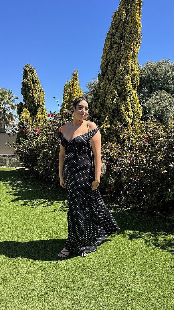 peppermayo polka dot dress Melany Maxi My Actual Bust is:25