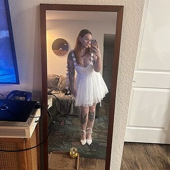 slim fit dress slacks Speechless Womens White Slitted Pocketed Floral Spaghetti Strap Scoop Neck Full-Length Prom Fit + Flare Dress main image 0