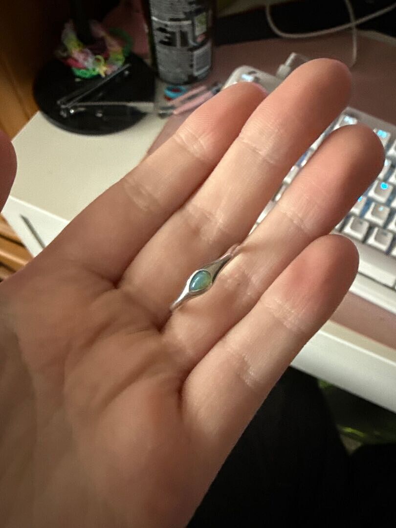 Astrid & Miyu Opal Cocktail Ring bague argent opale