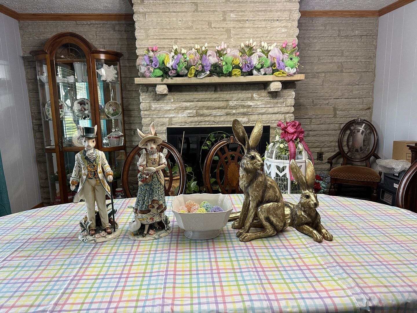 Fitz and Floyd Dapper Rabbits Female statuina coniglio 51 cm