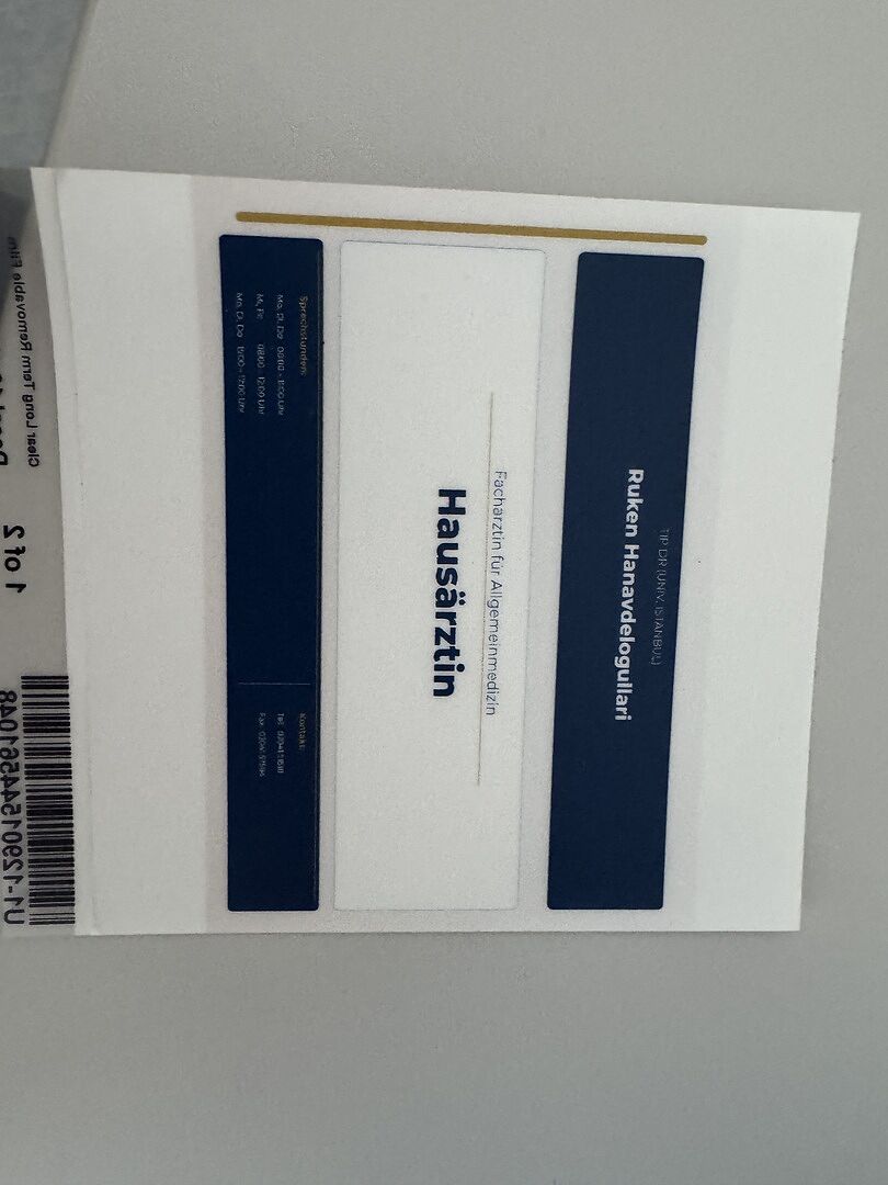 Reklamation wegen falsch produzierter Praxis-Aufkleber