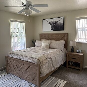 Calvin 4 Piece Queen Light Brown Panel Bedroom Set Love this furniture.
