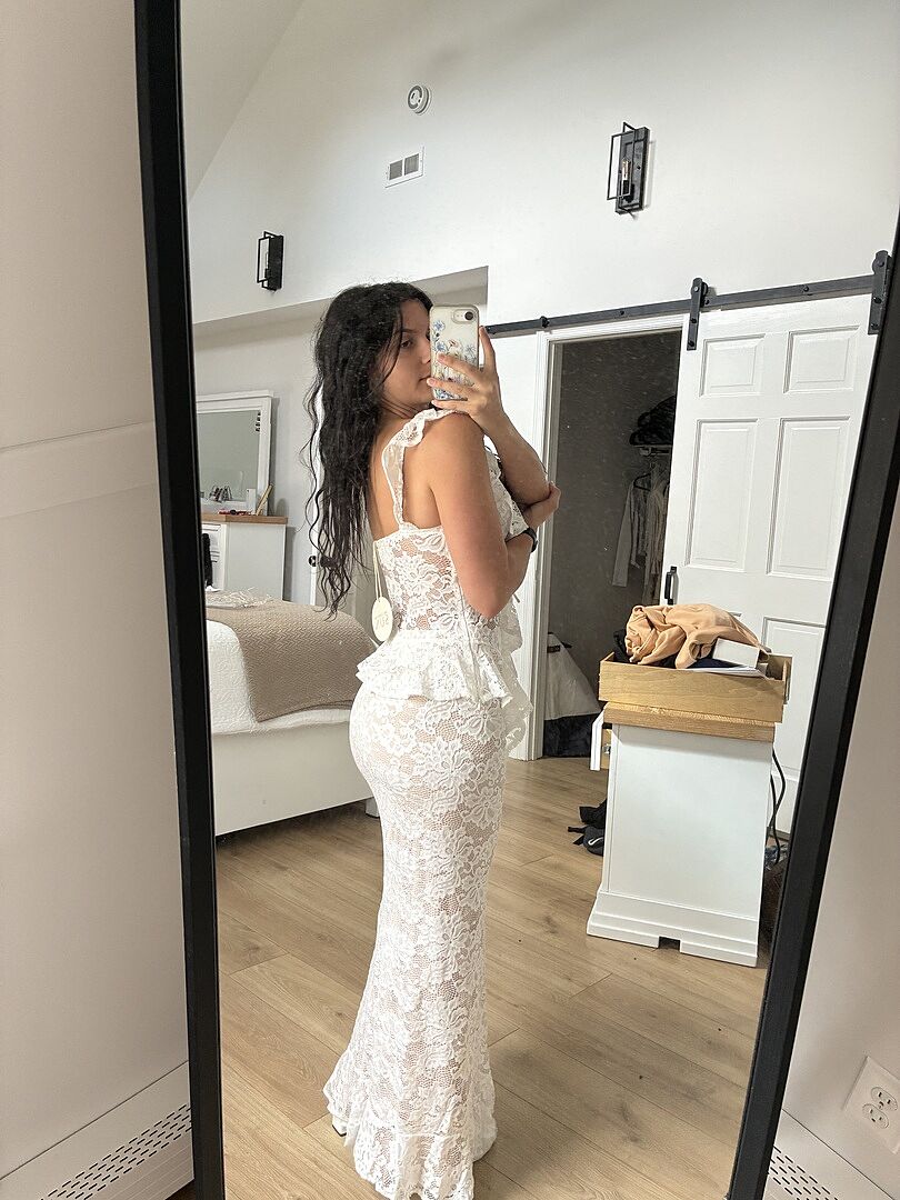 Kelina Ruffle Trim Lace Top White | Selfie Leslie
