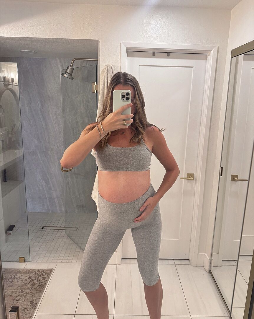 Beyond Yoga Spacedye Pedal Pusher High Waisted leggings Malibu Lagoon Heather