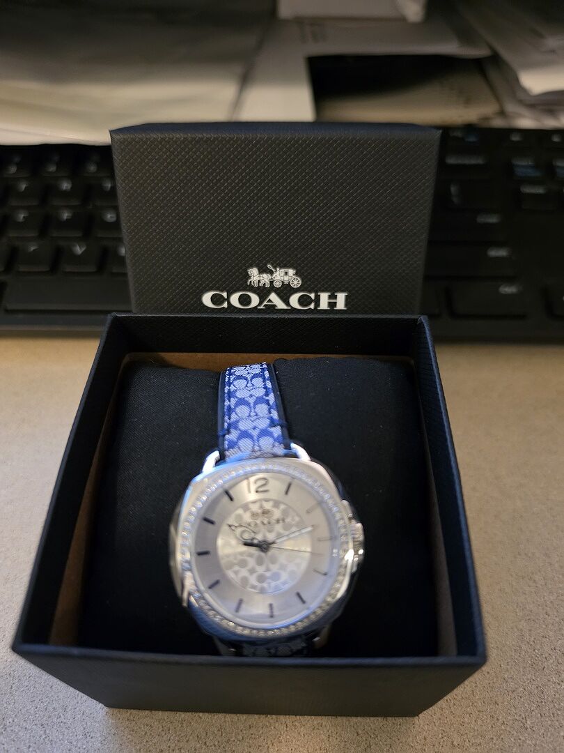 NWT COACH Black Ion-Plated with Crystals Women\'s Boyfriend Quartz Watch Coach Women main image 3