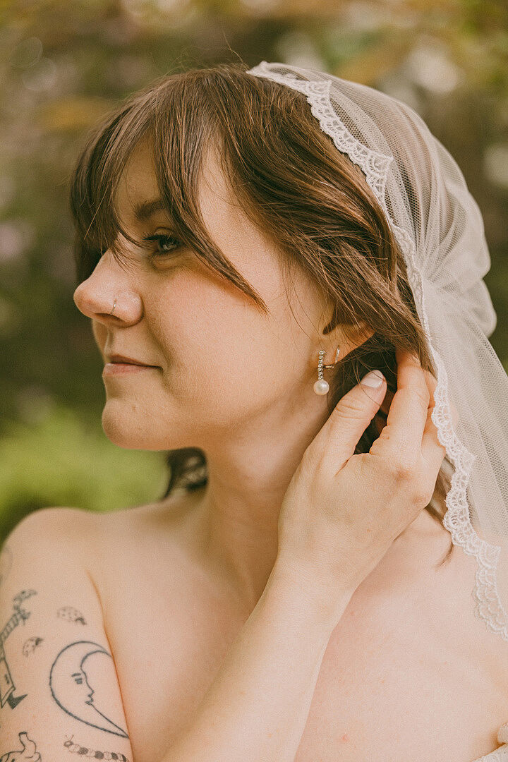 Abigail M., real Britten bride