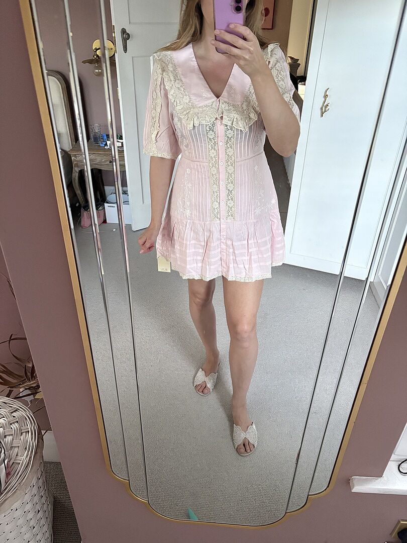 rixo dove cotton mini dress Dove embroidered cotton voile minidress in pink - Rixo