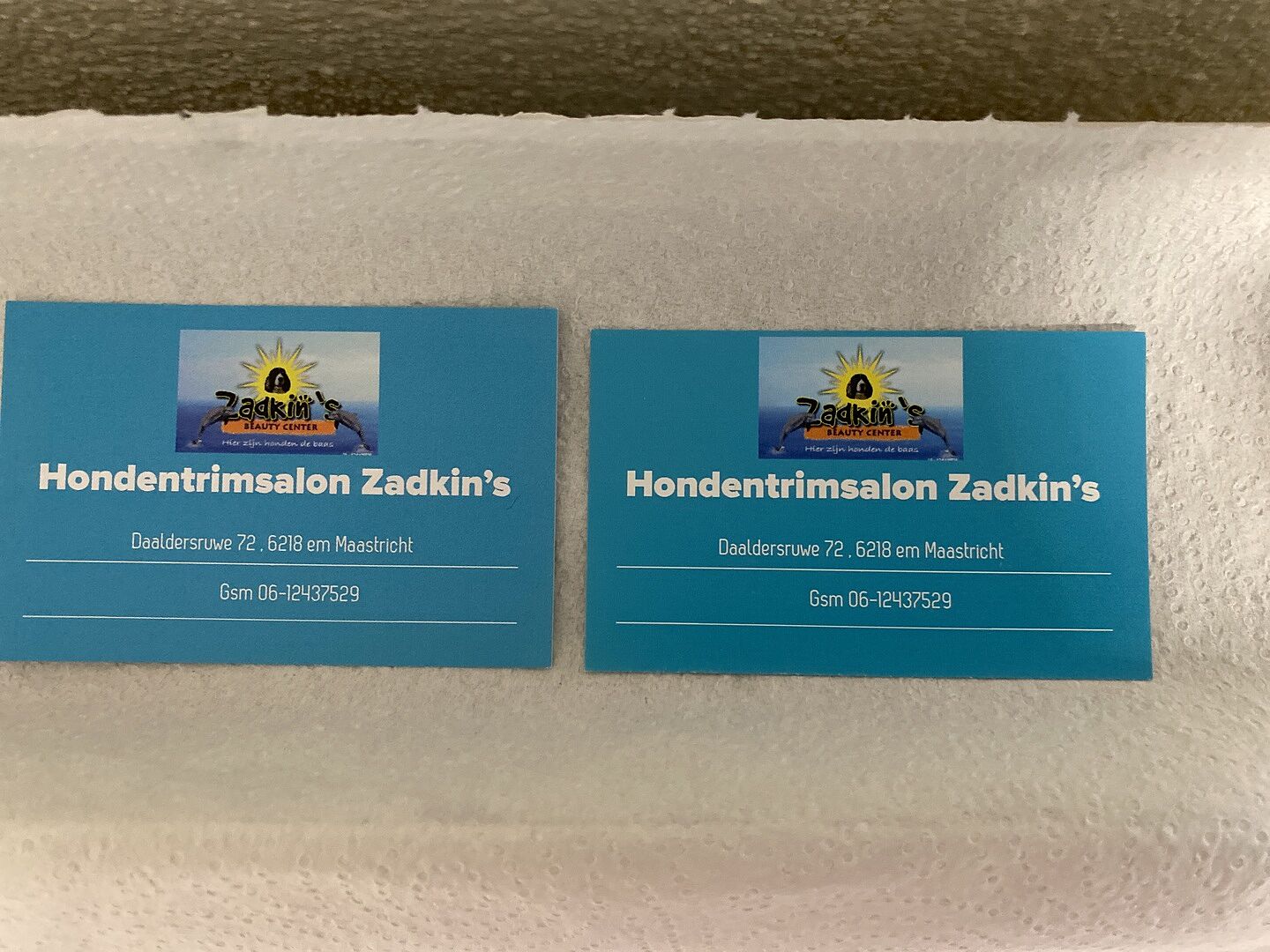 Nabestelling visitekaartjes