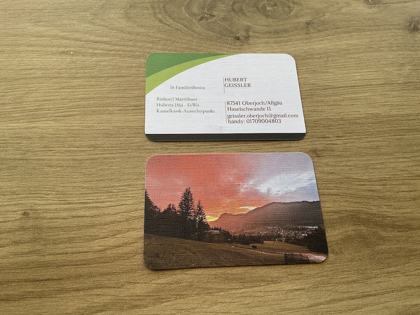 Visittenkarte mit Farben nicht zufrieden