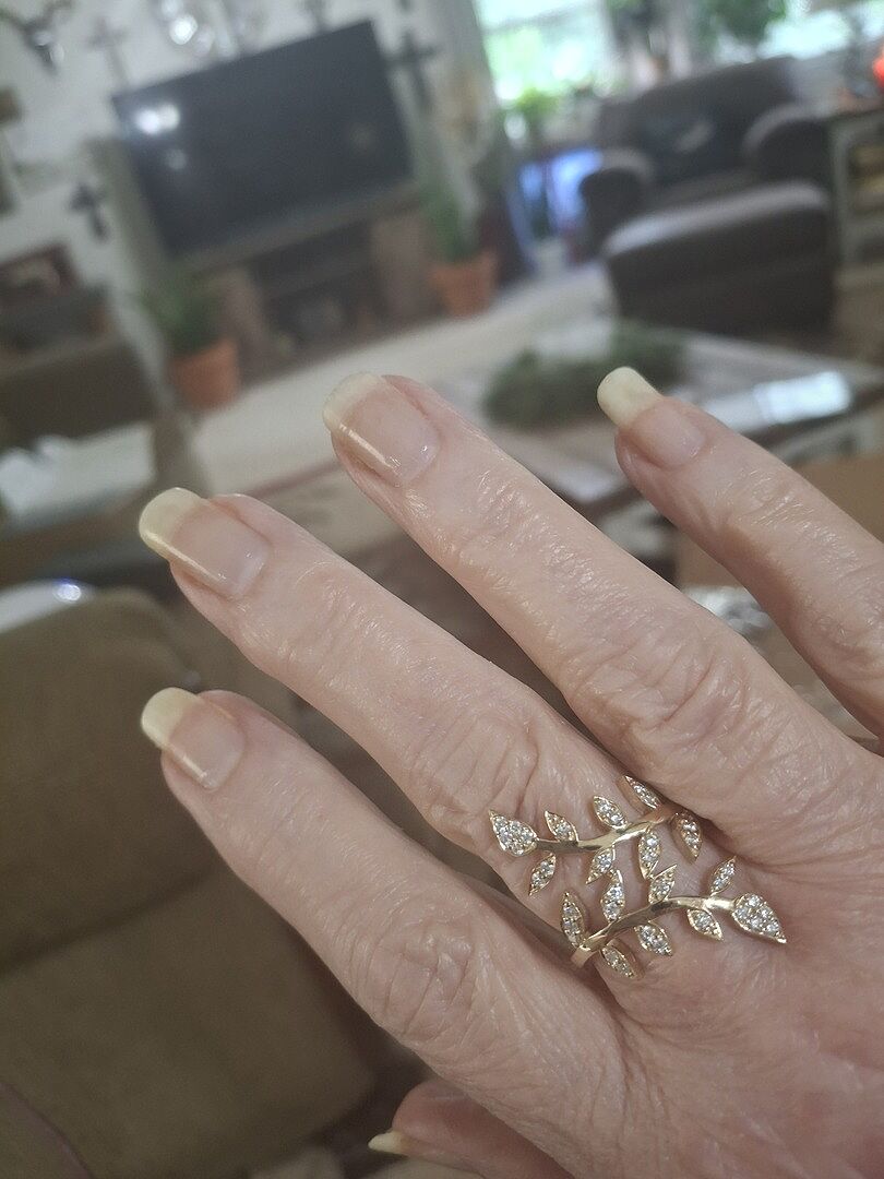 Diamond, olive leaf then ring.