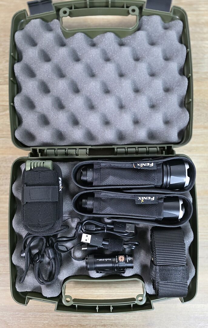 fenix flashlight boxes PD35 v3.0 Rechargeable Tactical Flashlight, 1700 Lumens EDC with Organizer (Black) from close Solarforce S1100 & Fenix RC40