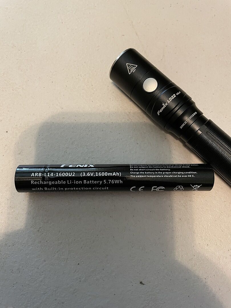 Fenix ARB-L14 Replacement Battery Pack for the LD22 V2.0