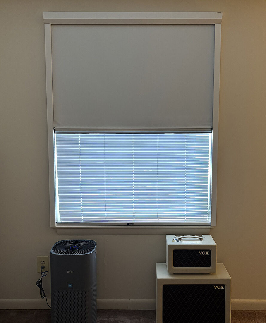 Ultimate Blackout Shade fitted in a customer's window — photo from Shawn L.'s review