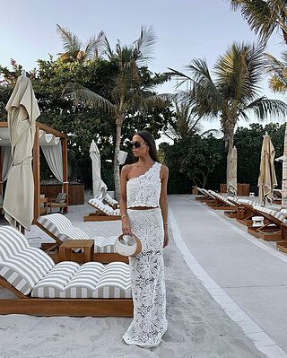 Charlene Top - Crochet One Shoulder Top in White | Showpo USA