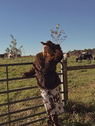 Takara String Tie Maxi Skirt Cow Print