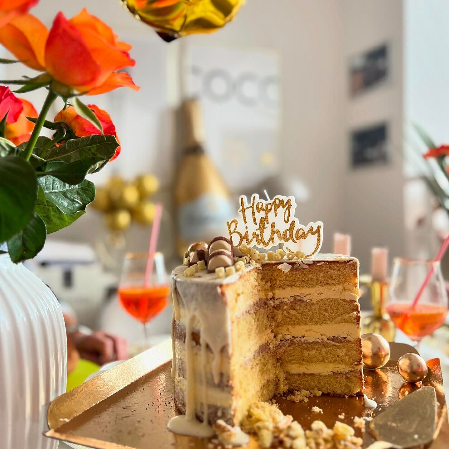 Tortenaufsatz 1. Geburtstag – Goldener Glitzer, 15,2 Cm, Engel-Design, Für Kuchendekoration & Fotos