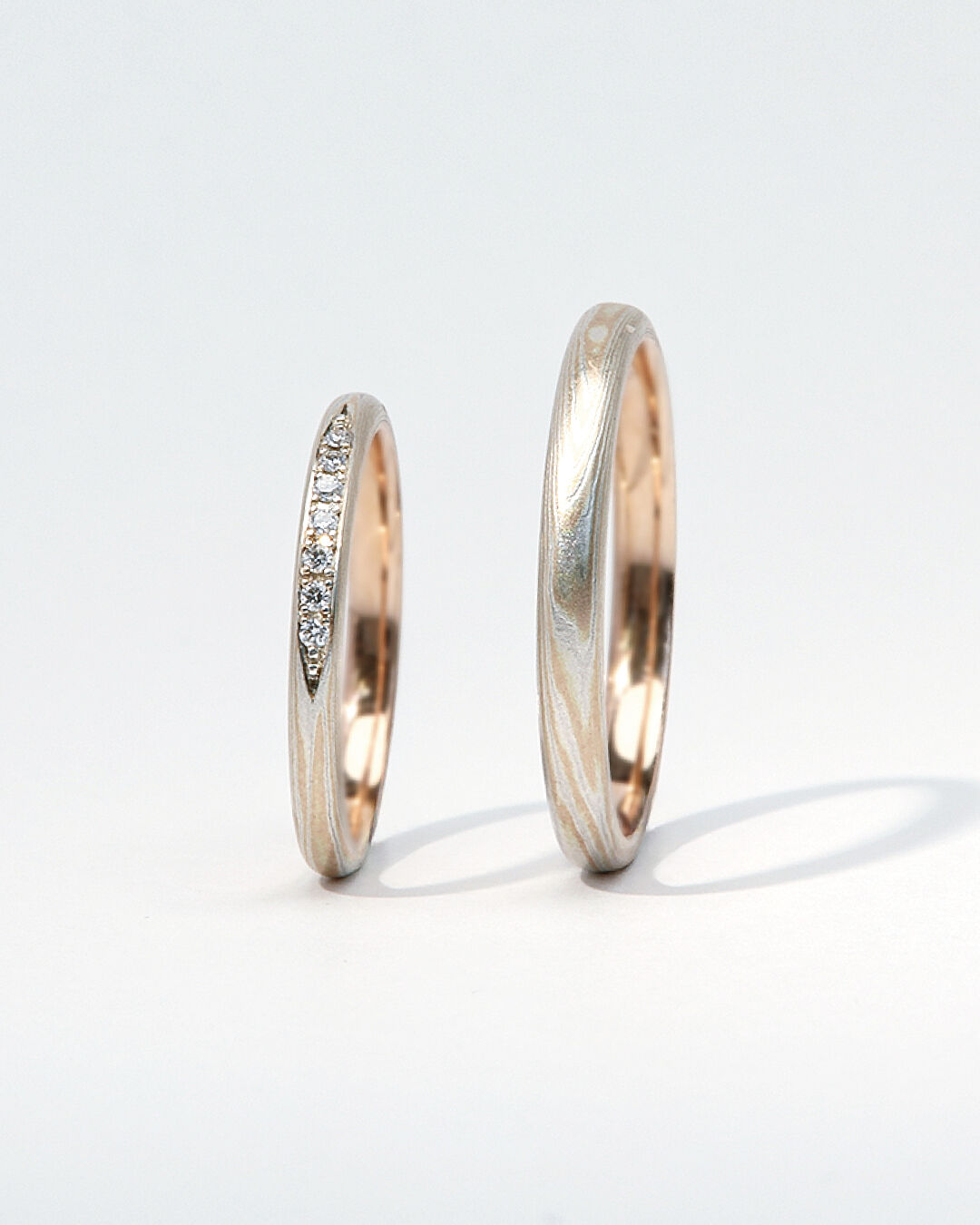 【杢目金屋 】K18/SVマリッジリング　結婚指輪　12号 恋桜 杢目金屋】恋桜｜婚約指輪・結婚指輪の専門店 タケウチブライダル