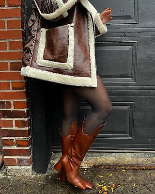 Noize Raelynn Dark Brown Short shops Vegan Leather Faux Fur Jacket Women’s Large