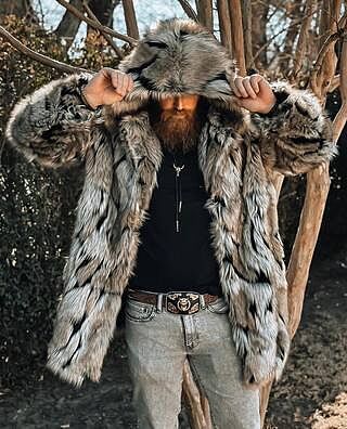 Hooded Men's Faux Fur Coat | Wolverine