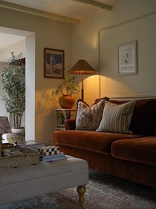 Wycombe Umbrella Pleated Floor Lamp - Brass