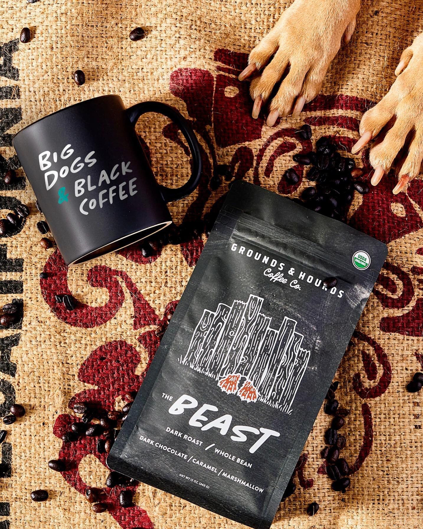 Big Dogs & Black Coffee Mug - Grounds & Hounds Coffee Co. Big Dogs & Black Coffee Mug - Grounds & Hounds Coffee Co.