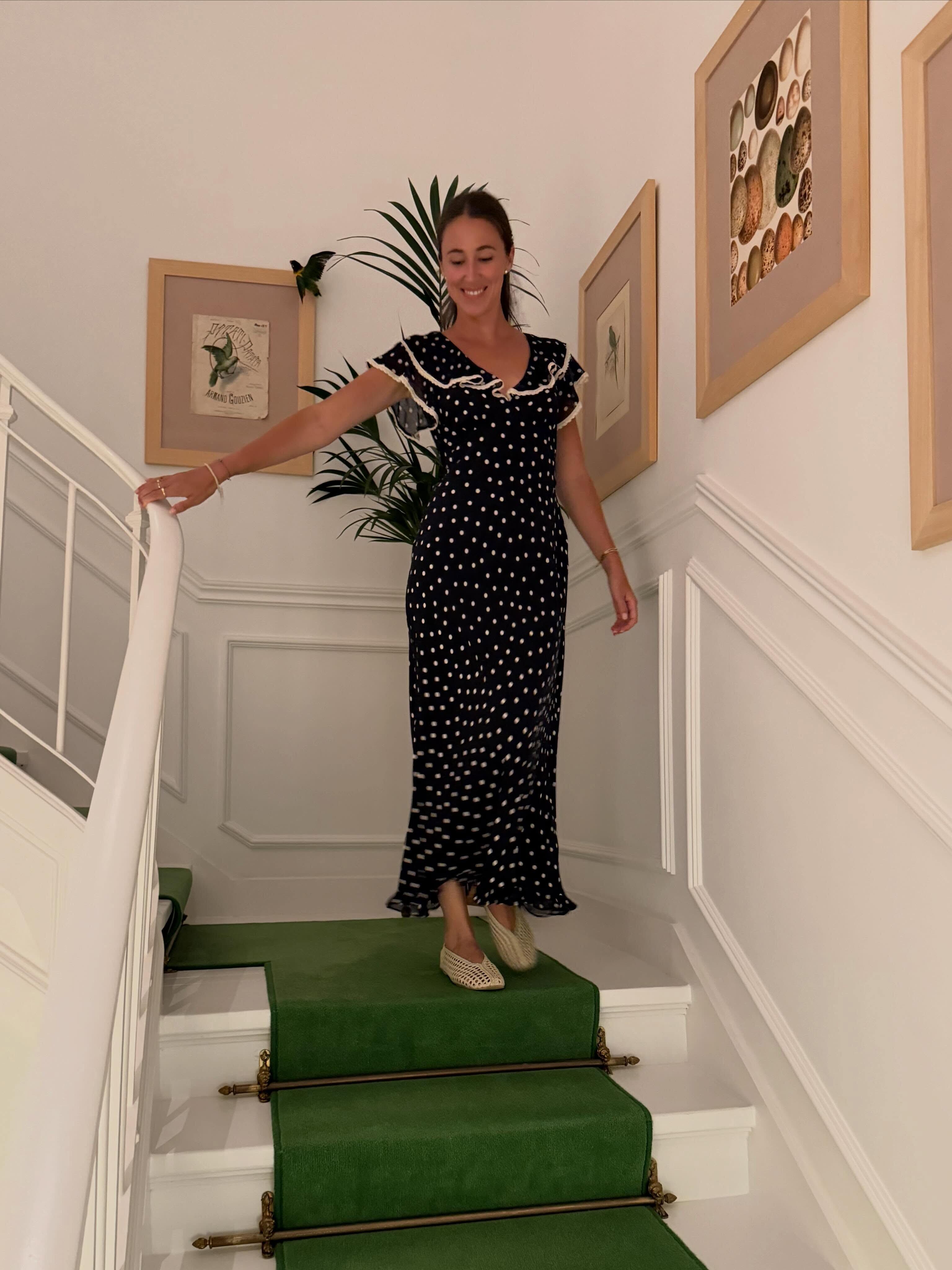 Bethea Midi Dress in Layla Dot Navy | RIXO Europe ⋆