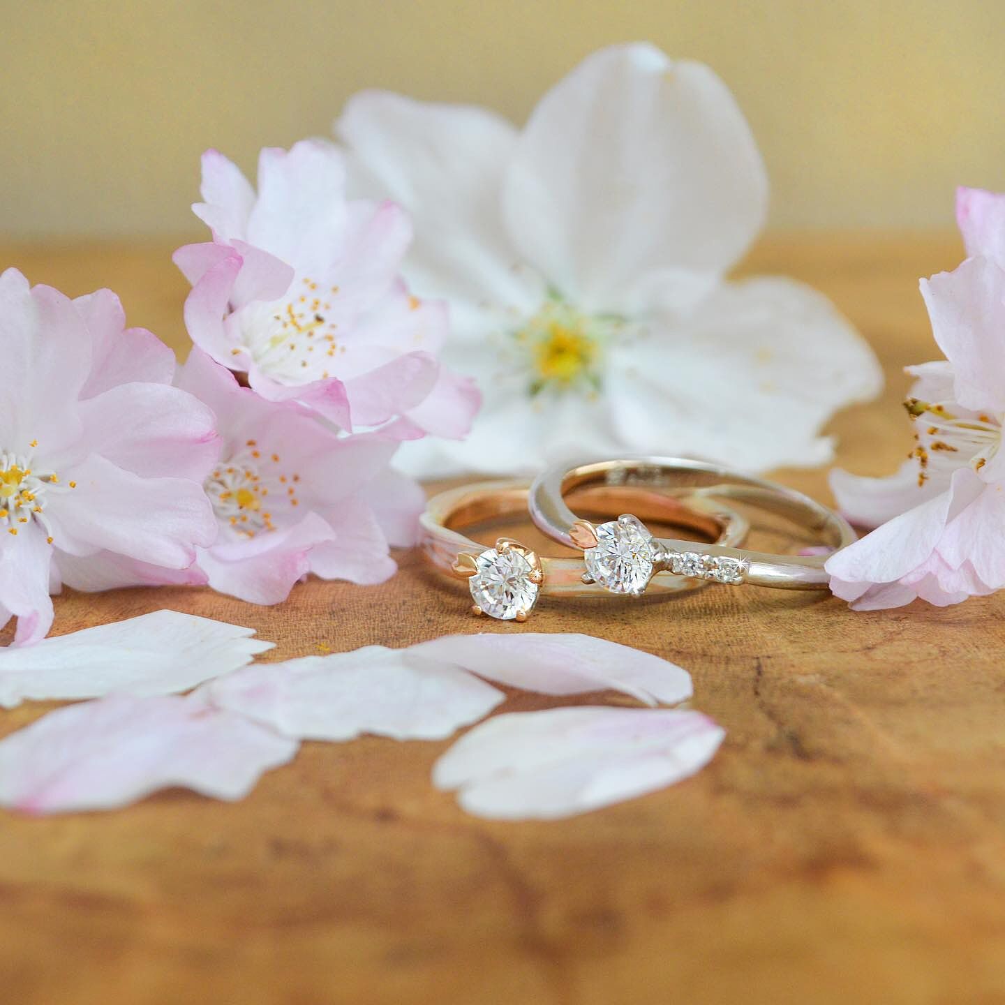 婚約指輪「桜あわせ」｜和オーダーメイドの杢目金屋