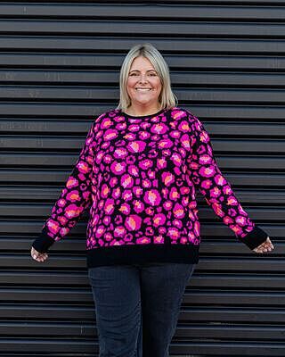 Frankie Knit In Pink Leopard by Kasey Rainbow