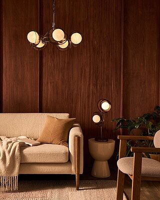 Dulwich Glass Layered Chandelier Light - 20 Inch - Mocha - Bronze