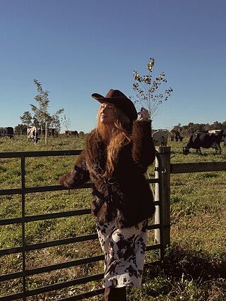 Takara String Tie Maxi Skirt Cow Print