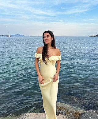 RAQUEL SATIN GOWN BUTTER