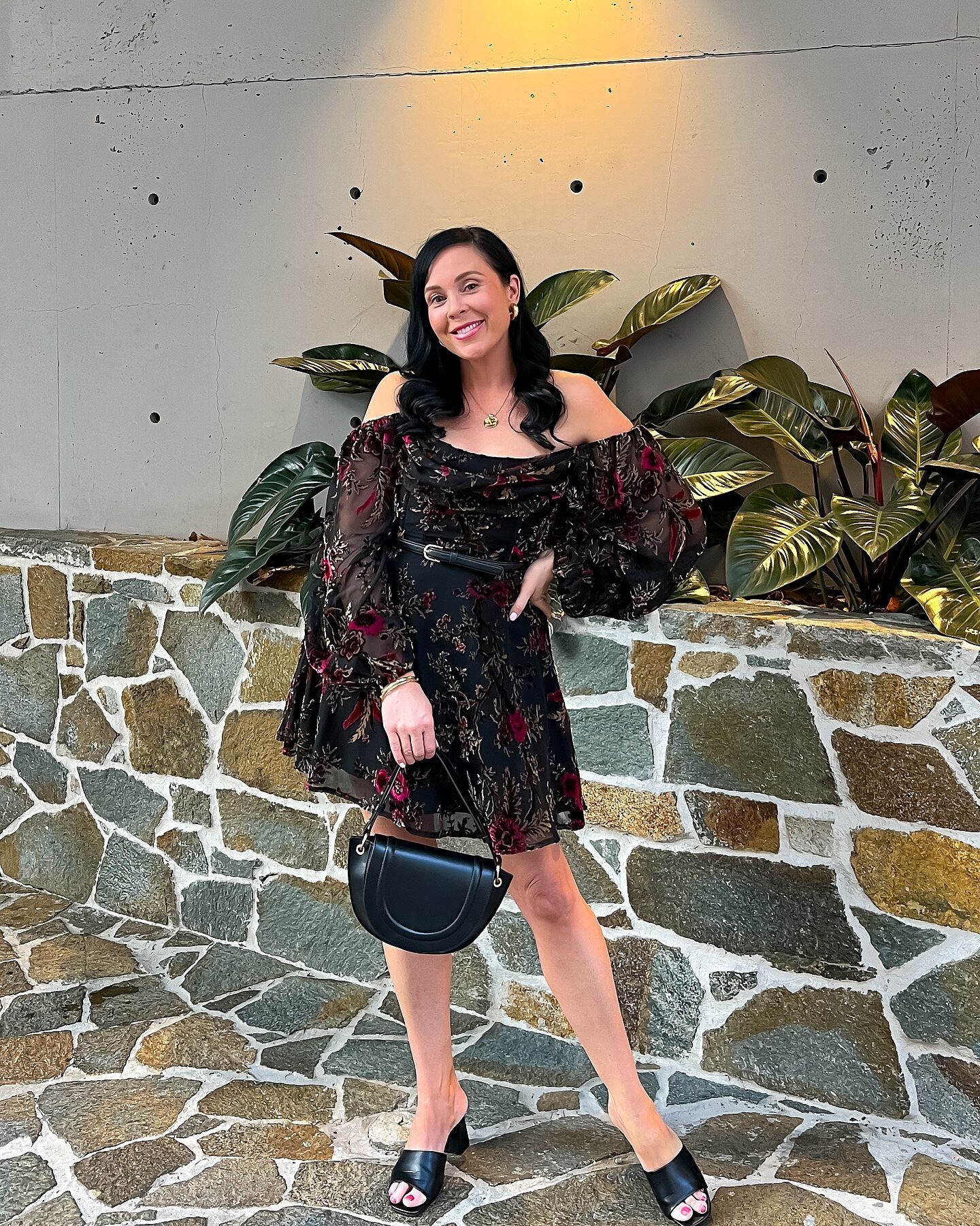 Jessell Mini Dress - Long Sleeve Cowl Corset Dress in Black Floral | Showpo  USA