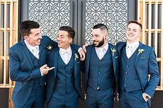 Rent Mystic Blue Suit - Elegant Light Navy Blue Suit For Wedding
