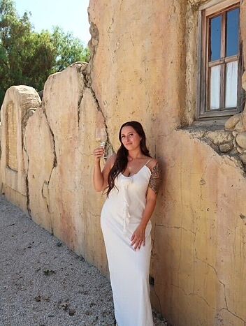 Prosecco White Rosette Frill Maxi Dress